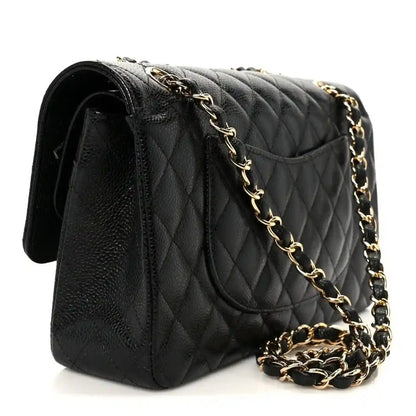 Chanel Classic Medium Double Flap Bag in Black Caviar Leather - NEESTRA