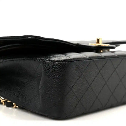 Chanel Classic Medium Double Flap Bag in Black Caviar Leather - NEESTRA