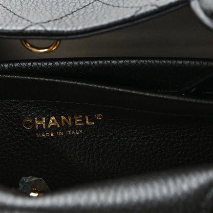 CHANEL Grained Calfskin Stitched Urban Essentials Small Shopping Bag Black - NEESTRA