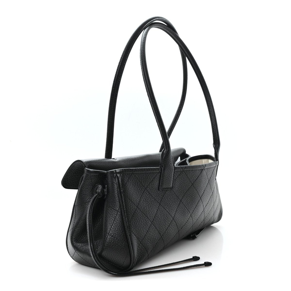 CHANEL Grained Calfskin Stitched Urban Essentials Small Shopping Bag Black - NEESTRA