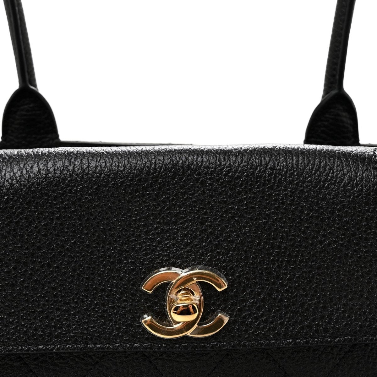 CHANEL Grained Calfskin Stitched Urban Essentials Small Shopping Bag Black - NEESTRA