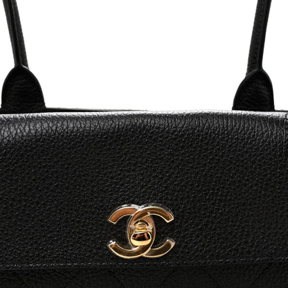 CHANEL Grained Calfskin Stitched Urban Essentials Small Shopping Bag Black - NEESTRA