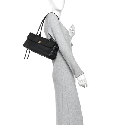 CHANEL Grained Calfskin Stitched Urban Essentials Small Shopping Bag Black - NEESTRA