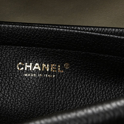 Chanel Grained Calfskin Stitched Urban Essentials Small Shopping Bag Black - NEESTRA