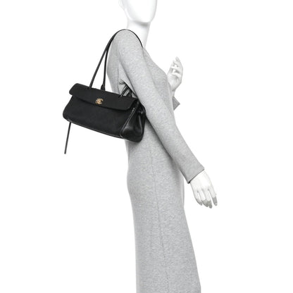 Chanel Grained Calfskin Stitched Urban Essentials Small Shopping Bag Black - NEESTRA