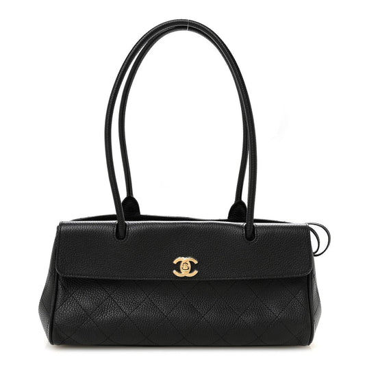 CHANEL Grained Calfskin Stitched Urban Essentials Small Shopping Bag Black - NEESTRA