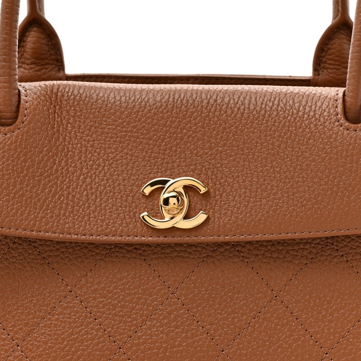Chanel Grained Calfskin Stitched Urban Essentials Small Shopping Bag Camel - NEESTRA