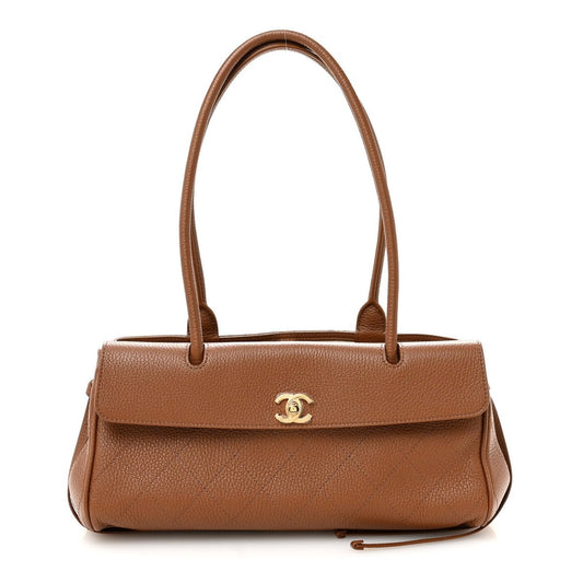 Chanel Grained Calfskin Stitched Urban Essentials Small Shopping Bag Camel - NEESTRA