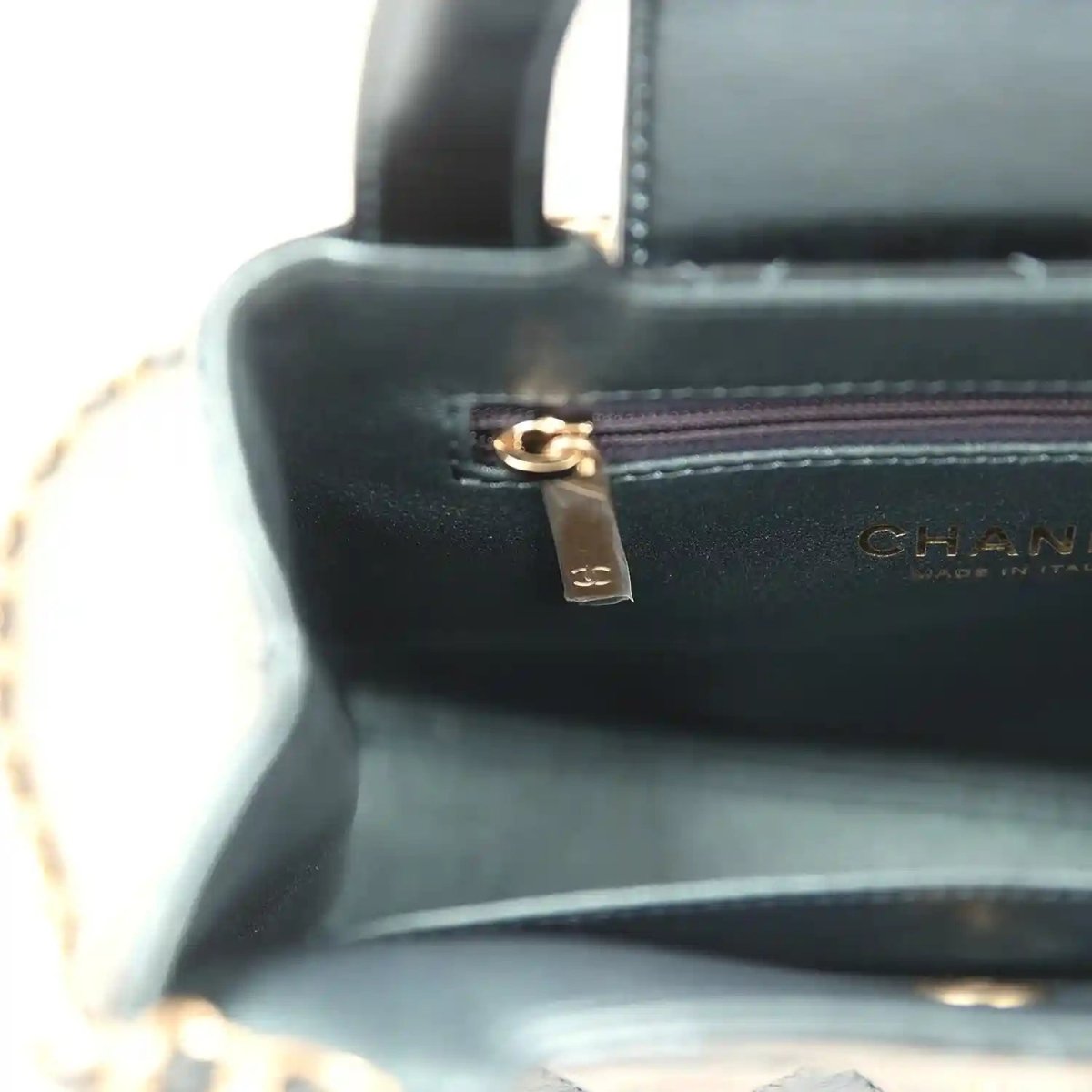 Chanel Metallic Blue Calfskin Small Kelly Shopper Brushed Gold Hardware - NEESTRA