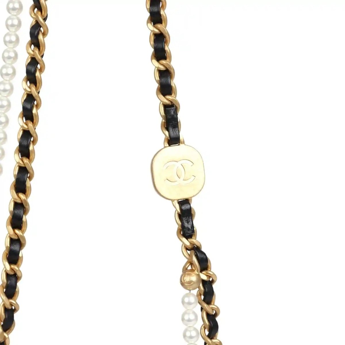 Chanel Mini Pearly Chain Flap Bag in Black Lambskin Leather - NEESTRA