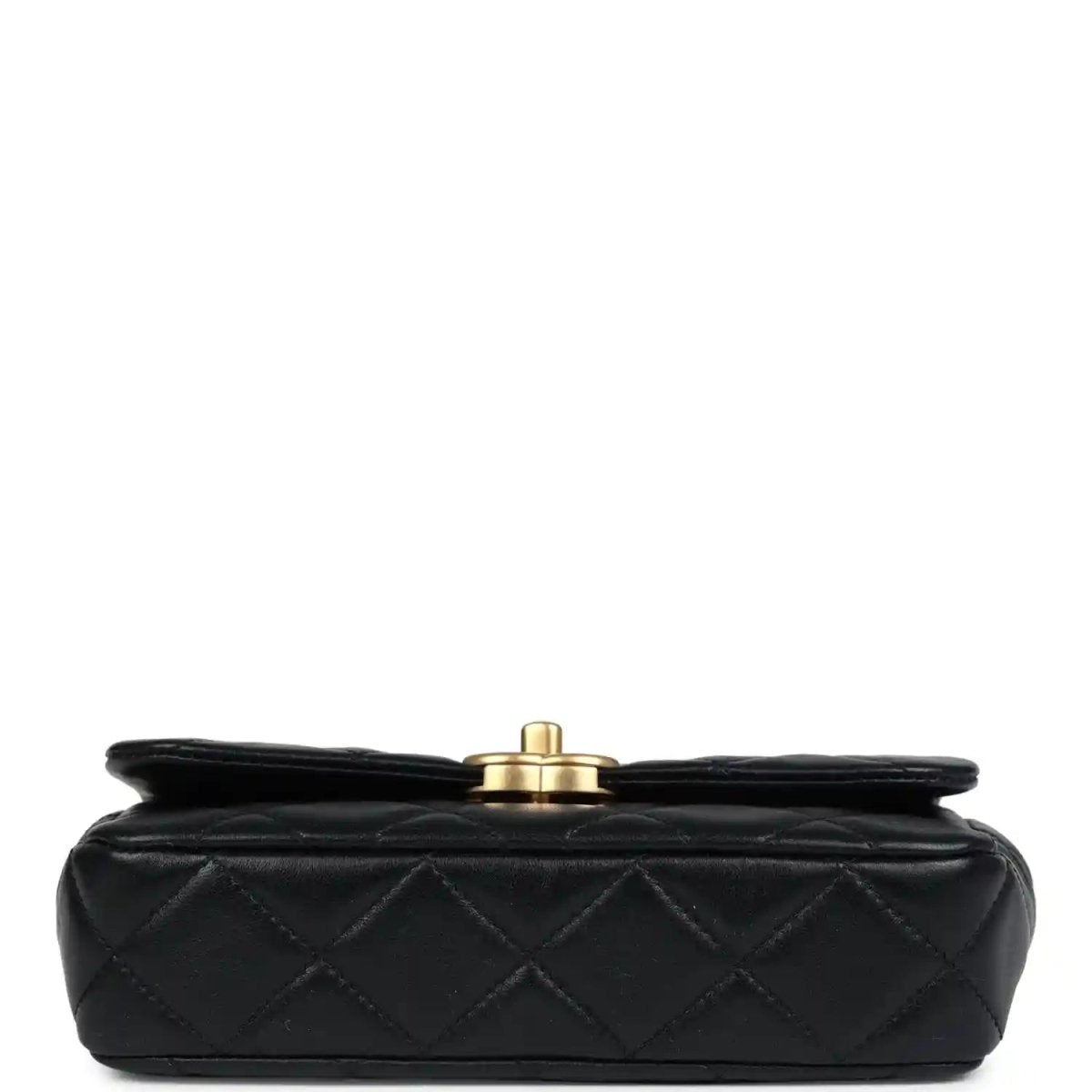 Chanel Mini Pearly Chain Flap Bag in Black Lambskin Leather - NEESTRA