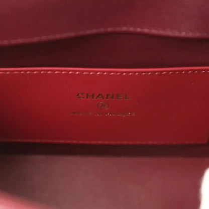 Chanel Mini Preppy Coco Clutch Dark Burgundy Shiny Caviar Leather - NEESTRA