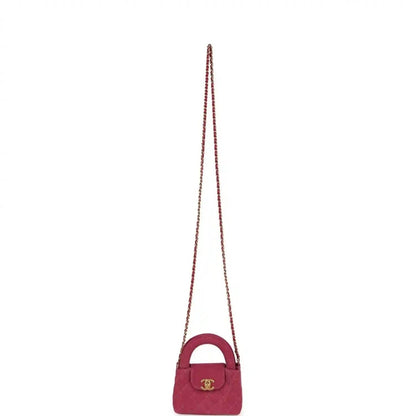 Chanel Nano Kelly Shopper in Fuchsia Washed Denim Brushed Gold - NEESTRA