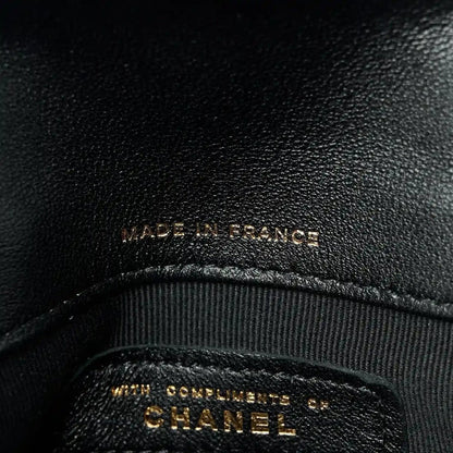 Chanel Quilted Lambskin Pearl Top Handle Clutch with Chain Black - NEESTRA