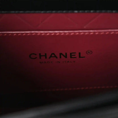 Chanel Shiny Calfskin Quilted Buckle Moon Messenger Bag Black - NEESTRA