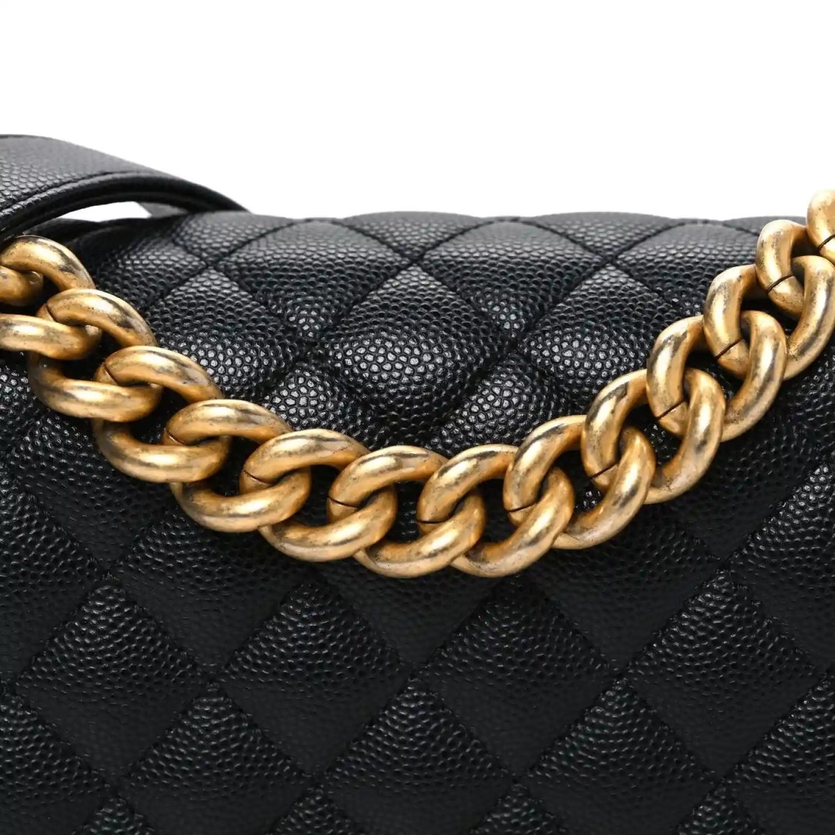 Chanel Small Boy Flap Bag in Black Quilted Caviar Leather - NEESTRA