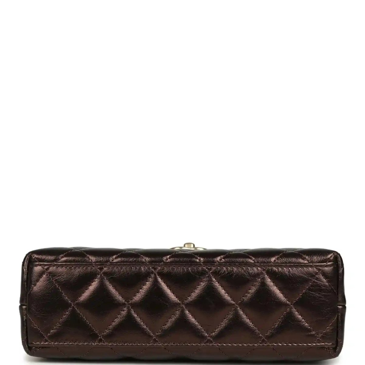 Chanel Small Kelly Shopper Bag in Metallic Dark Bronze Calfskin - NEESTRA
