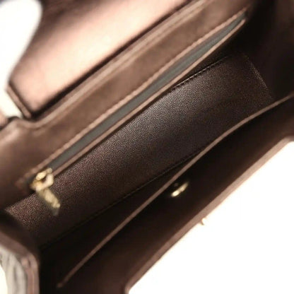 Chanel Small Kelly Shopper Bag in Metallic Dark Bronze Calfskin - NEESTRA