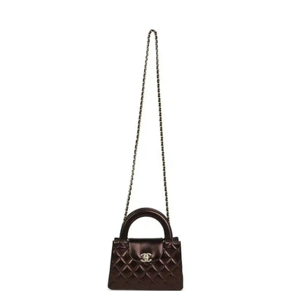 Chanel Small Kelly Shopper Bag in Metallic Dark Bronze Calfskin - NEESTRA