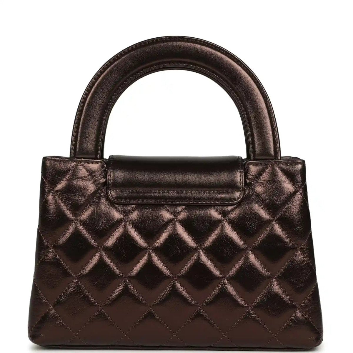 Chanel Small Kelly Shopper Bag in Metallic Dark Bronze Calfskin - NEESTRA