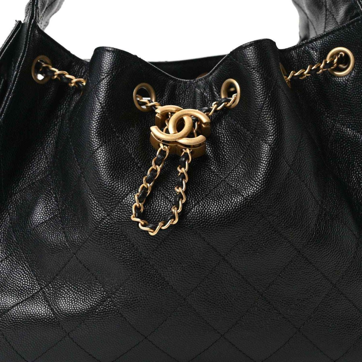 Chanel Small Quilted Caviar Leather Handbag with Gold Hardware - NEESTRA