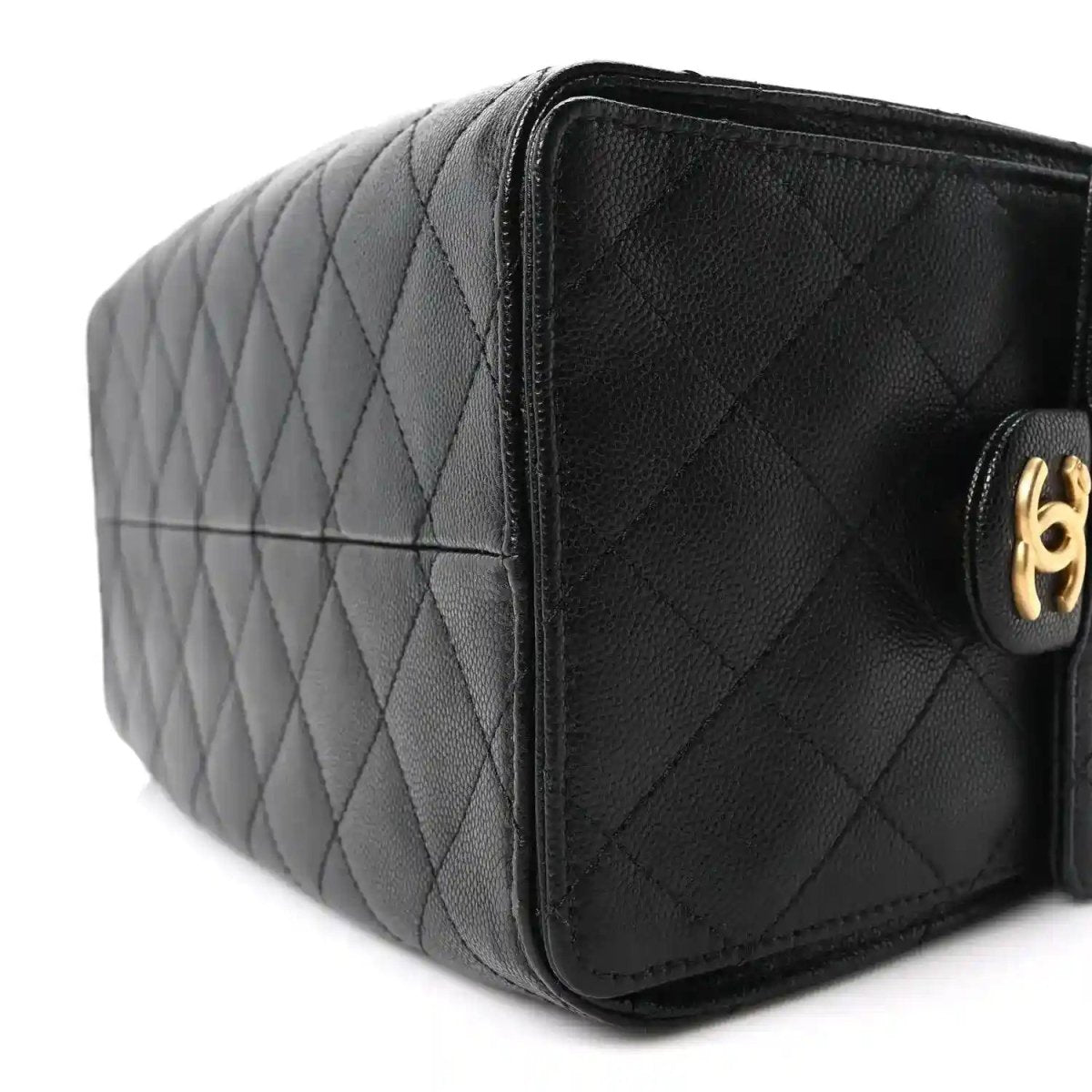 Chanel Small Quilted Caviar Leather Handbag with Gold Hardware - NEESTRA