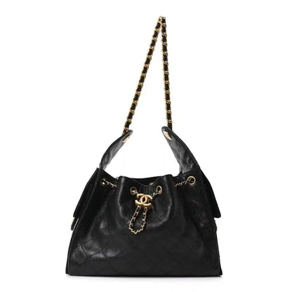 Chanel Small Quilted Caviar Leather Handbag with Gold Hardware - NEESTRA