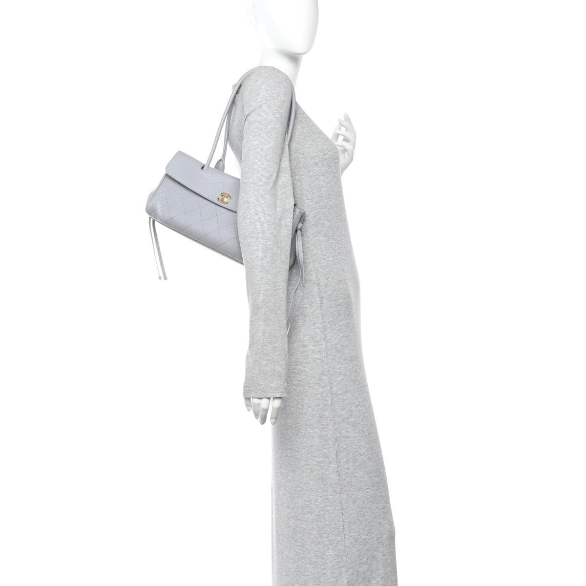 CHANEL Urban Essentials Grained Calfskin Small Shopping Bag Grey - NEESTRA