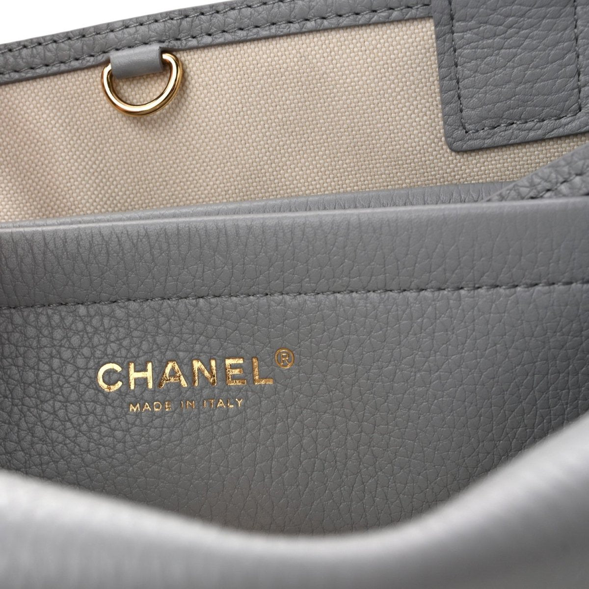 CHANEL Urban Essentials Grained Calfskin Small Shopping Bag Grey - NEESTRA