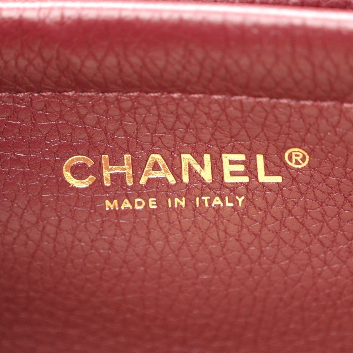 Chanel Urban Essentials Grained Calfskin Stitched Small Shopping Bag Burgundy - NEESTRA