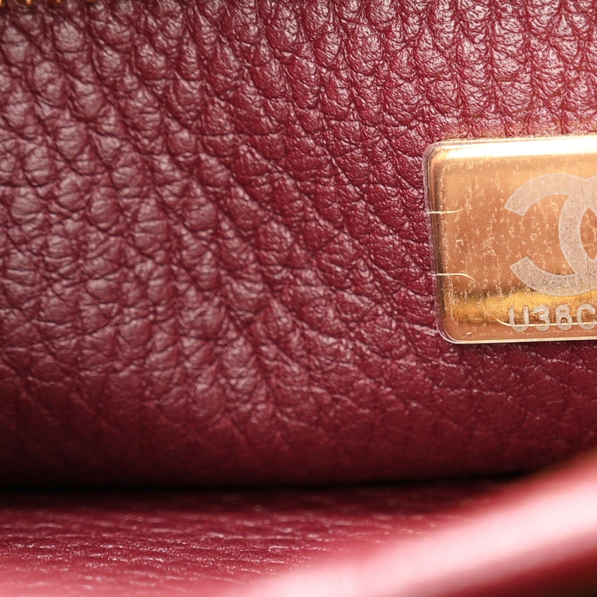 Chanel Urban Essentials Grained Calfskin Stitched Small Shopping Bag Burgundy - NEESTRA