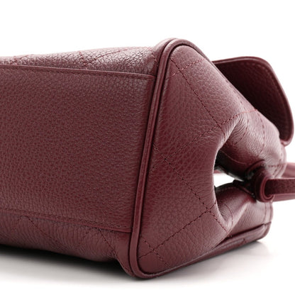 Chanel Urban Essentials Grained Calfskin Stitched Small Shopping Bag Burgundy - NEESTRA