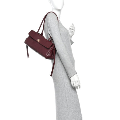 CHANEL Urban Essentials Small Shopping Bag Grained Calfskin Burgundy - NEESTRA