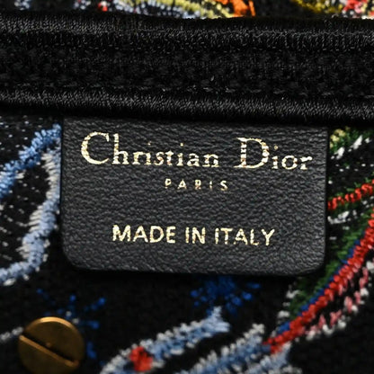Christian Dior Black Canvas Embroidered Zodiac Fantastico Saddle Bag - NEESTRA
