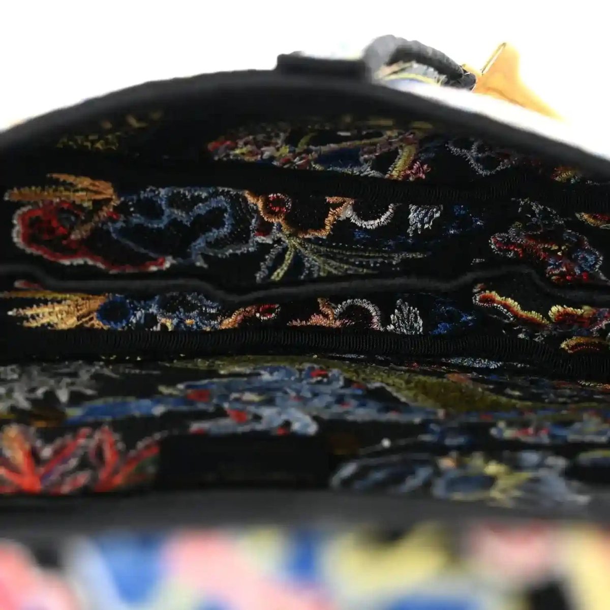 Christian Dior Black Canvas Embroidered Zodiac Fantastico Saddle Bag - NEESTRA