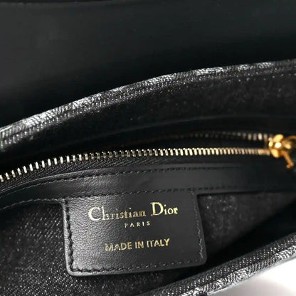 Christian Dior Denim Oblique Jacquard Saddle Bag in Black - NEESTRA