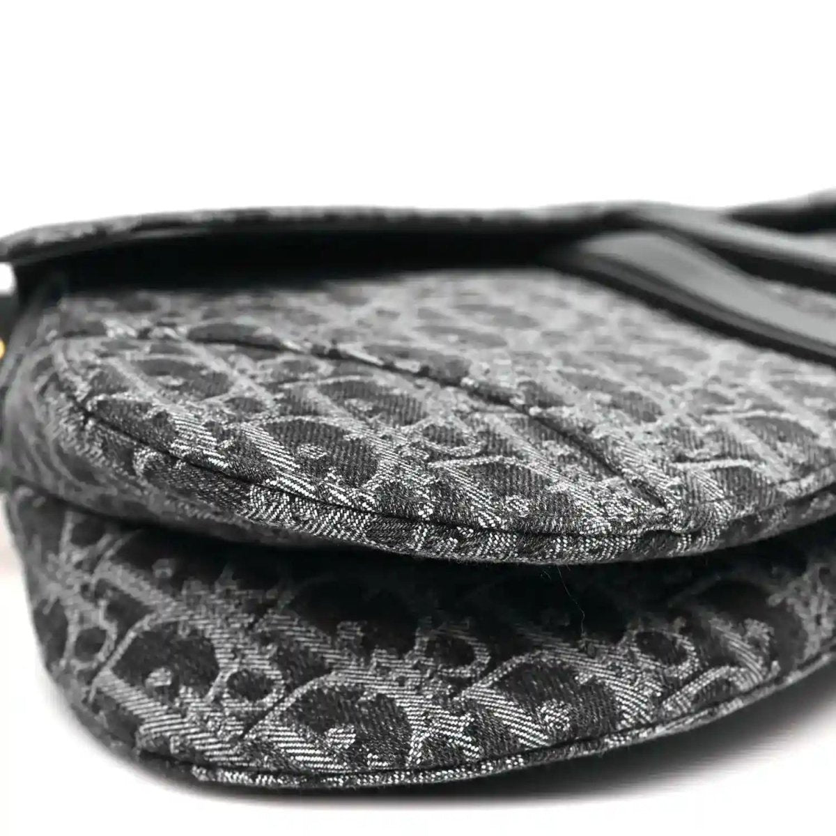 Christian Dior Denim Oblique Jacquard Saddle Bag in Black - NEESTRA