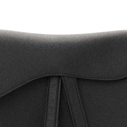 Christian Dior Grained Calfskin Leather Saddle Bag in Black - NEESTRA