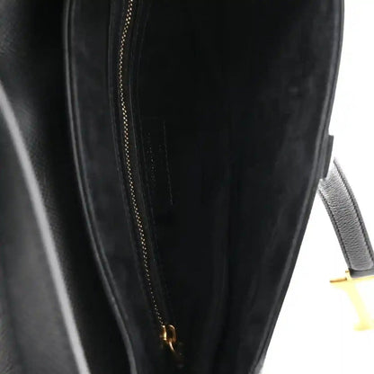 Christian Dior Grained Calfskin Leather Saddle Bag In Black - NEESTRA