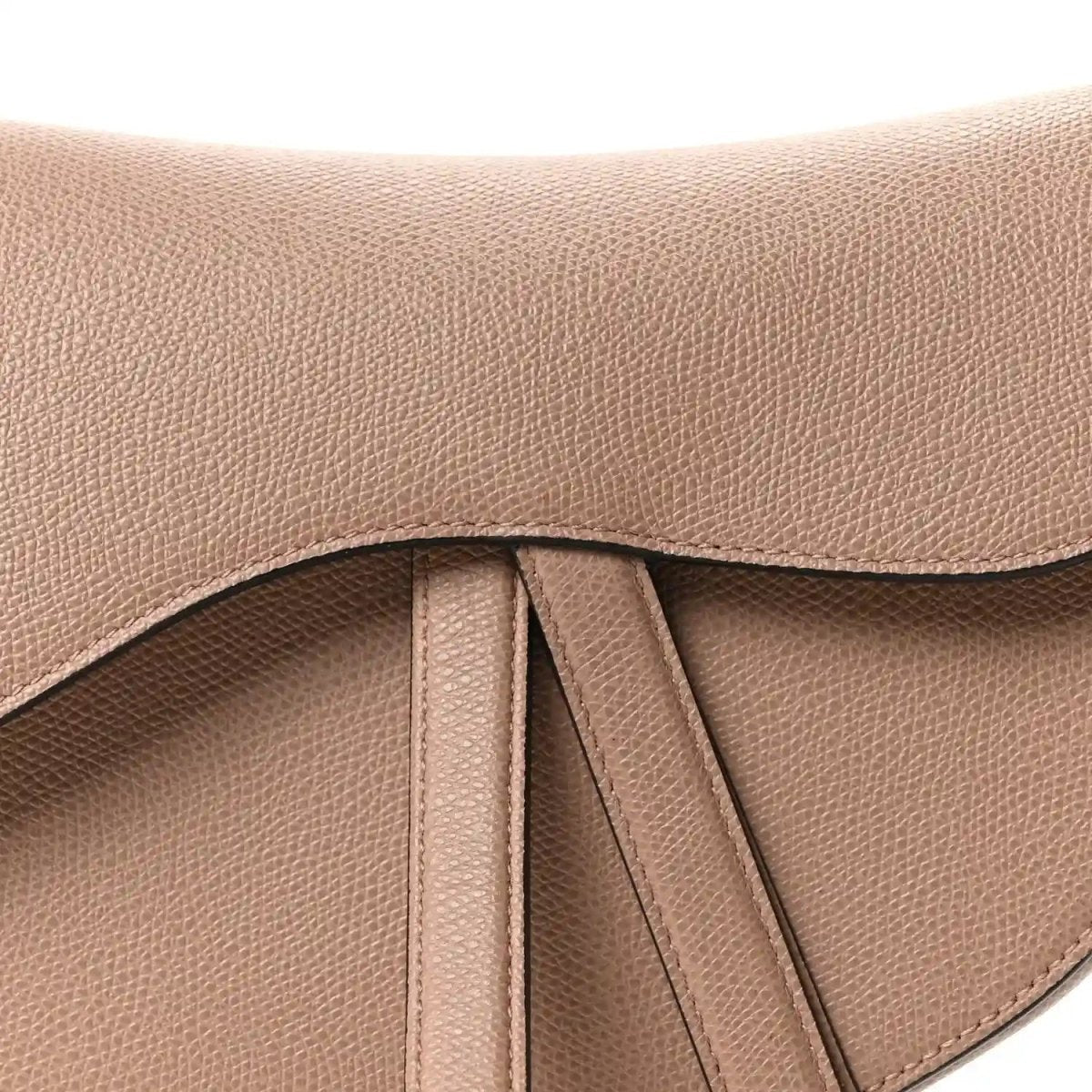 Christian Dior Grained Calfskin Saddle Bag in Fard Light Pink - NEESTRA