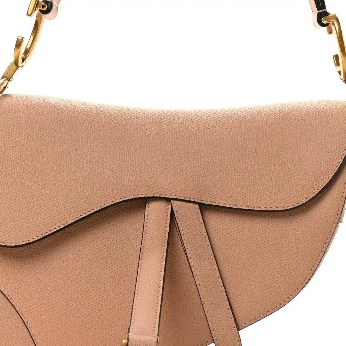 Christian Dior Grained Calfskin Saddle Bag in Light Pink - NEESTRA