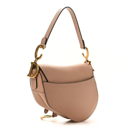 Christian Dior Grained Calfskin Saddle Bag in Light Pink - NEESTRA