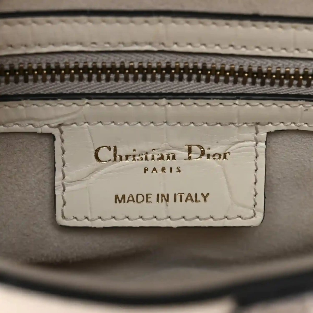 Christian Dior Niloticus Crocodile Himalaya Saddle Bag Latte White - NEESTRA
