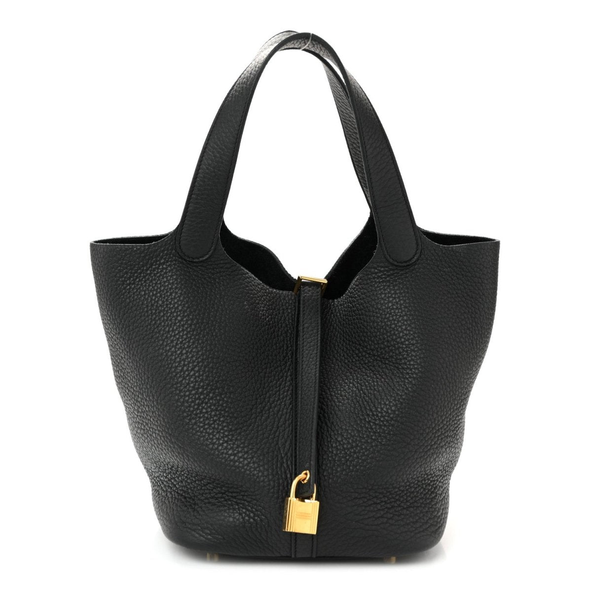 Clemence Picotin Lock 22 MM Tote Handbag Black - NEESTRA