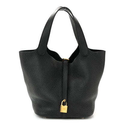 Clemence Picotin Lock 22 MM Tote Handbag Black - NEESTRA
