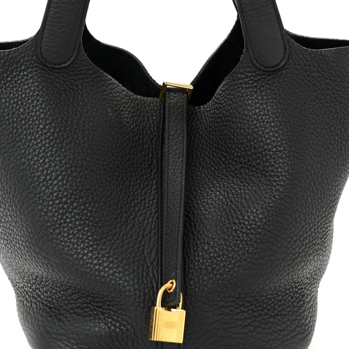 Clemence Picotin Lock 22 MM Tote Handbag Black - NEESTRA