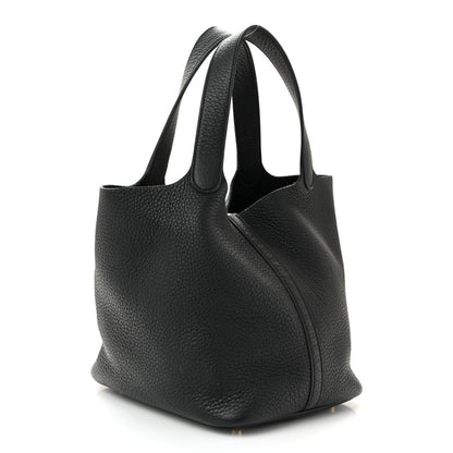 Clemence Picotin Lock 22 MM Tote Handbag Black - NEESTRA
