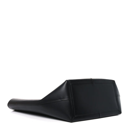 Saint Laurent Smooth Calfskin Maxi Trapezoid Shopping Tote Black