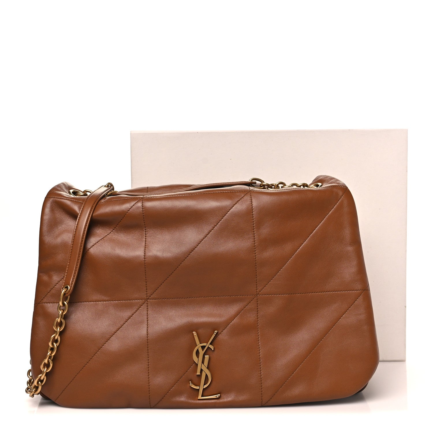 Saint Laurent Lambskin Matelasse Monogram Large Jamie 4.3 Shoulder Bag Light Fox