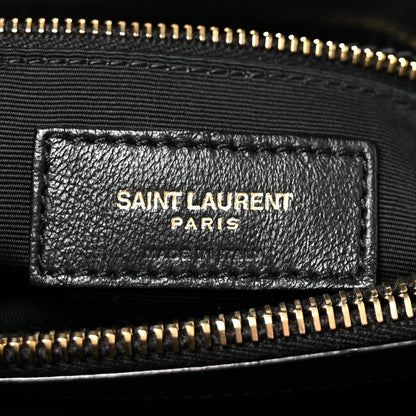 Saint Laurent Calfskin Y Quilted Monogram Medium Loulou Chain Satchel Black